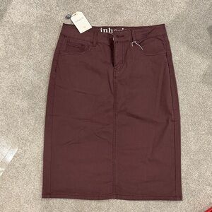 Inherit Women's Dark Brown Pencil Skirt